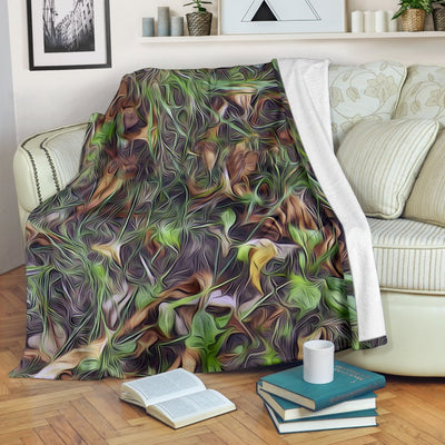 Camouflage Realistic Tree Print Fleece Blanket