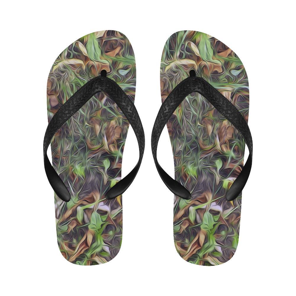 Camouflage Realistic Tree Print Flip Flops-JTAMIGO.COM