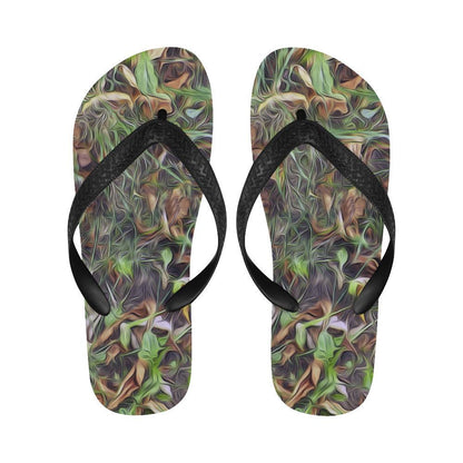 Camouflage Realistic Tree Print Flip Flops-JTAMIGO.COM