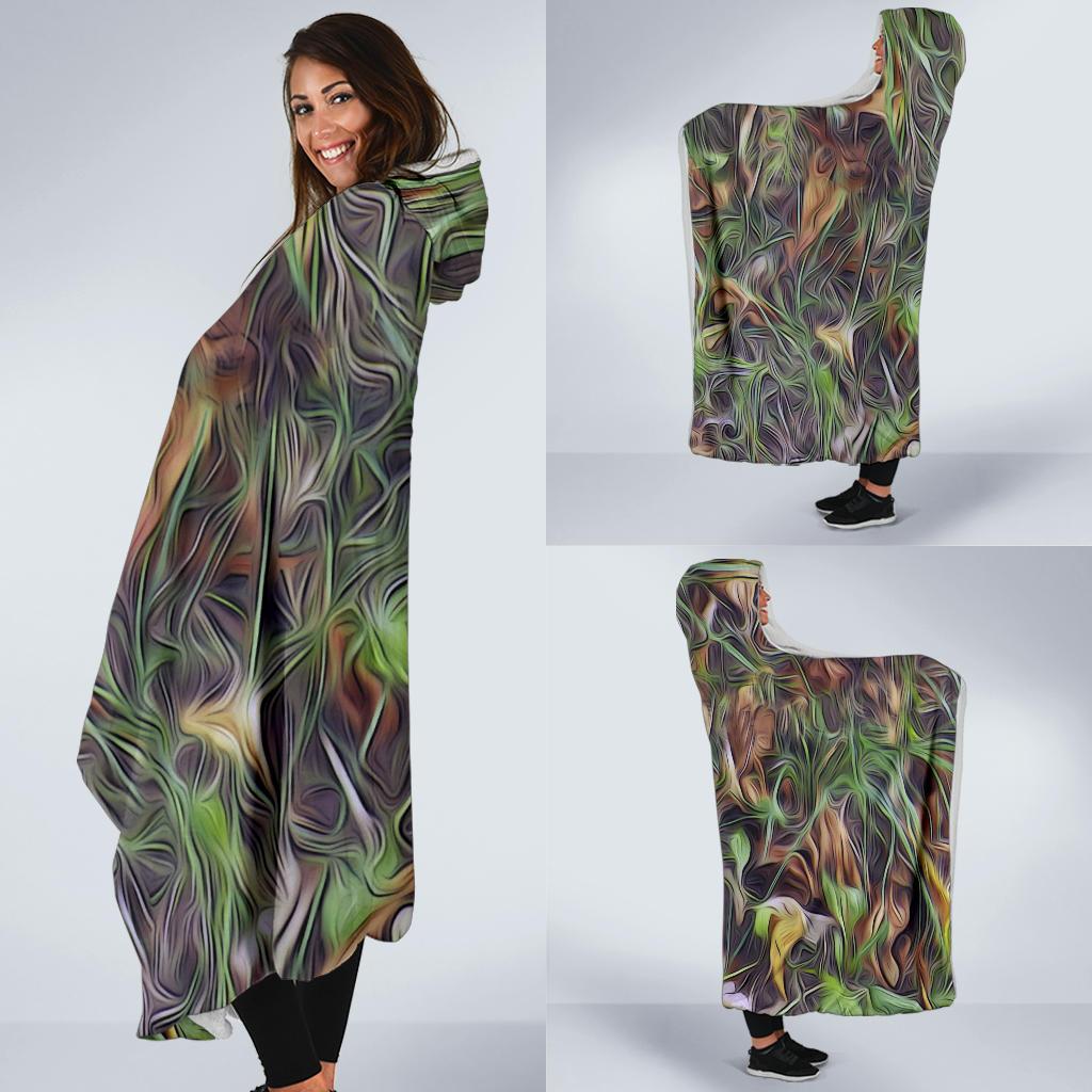 Camouflage Realistic Tree Print Hooded Blanket-JTAMIGO.COM