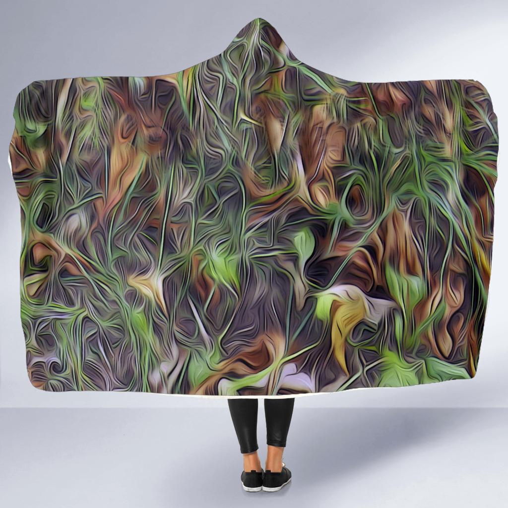 Camouflage Realistic Tree Print Hooded Blanket-JTAMIGO.COM