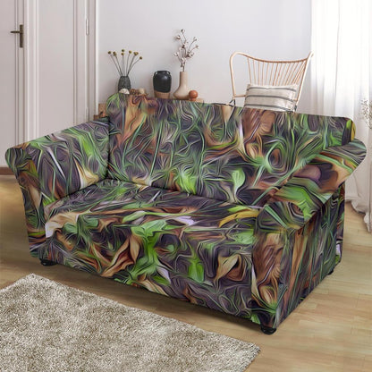 Camouflage Realistic Tree Print Loveseat Slipcover-JTAMIGO.COM