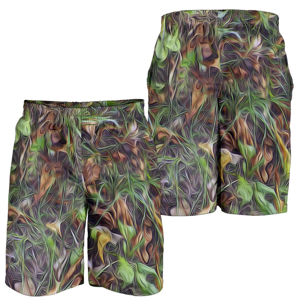 Camouflage Realistic Tree Print Mens Shorts-JTAMIGO.COM