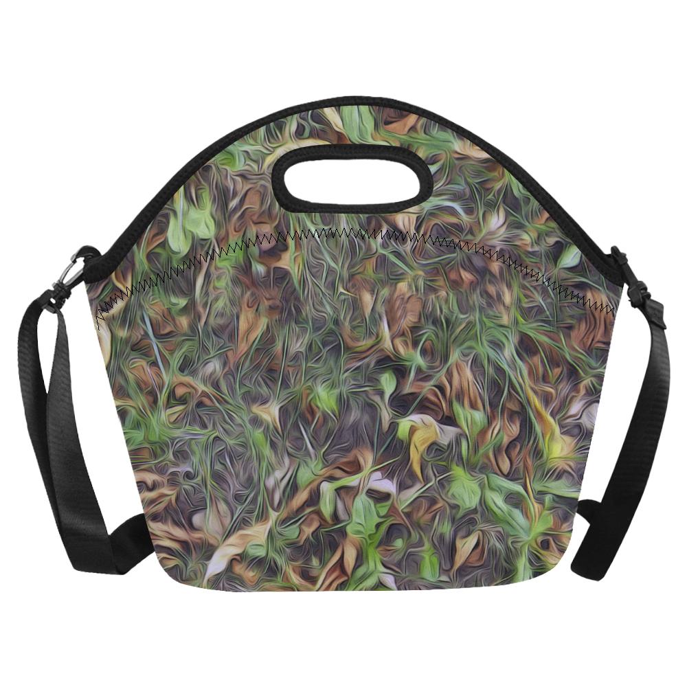 Camouflage Realistic Tree Print Neoprene Lunch Bag (Model 1669)(Large)-JTAMIGO.COM