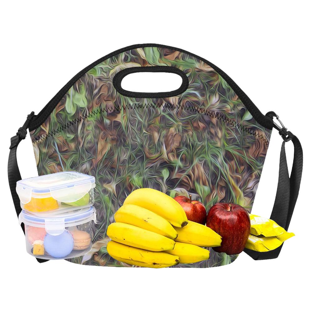 Camouflage Realistic Tree Print Neoprene Lunch Bag (Model 1669)(Large)-JTAMIGO.COM