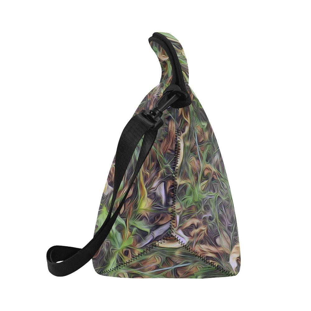 Camouflage Realistic Tree Print Neoprene Lunch Bag (Model 1669)(Large)-JTAMIGO.COM