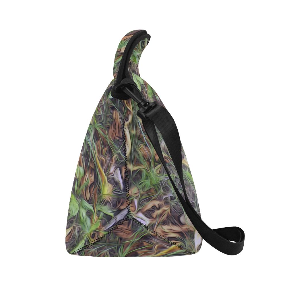 Camouflage Realistic Tree Print Neoprene Lunch Bag (Model 1669)(Large)-JTAMIGO.COM