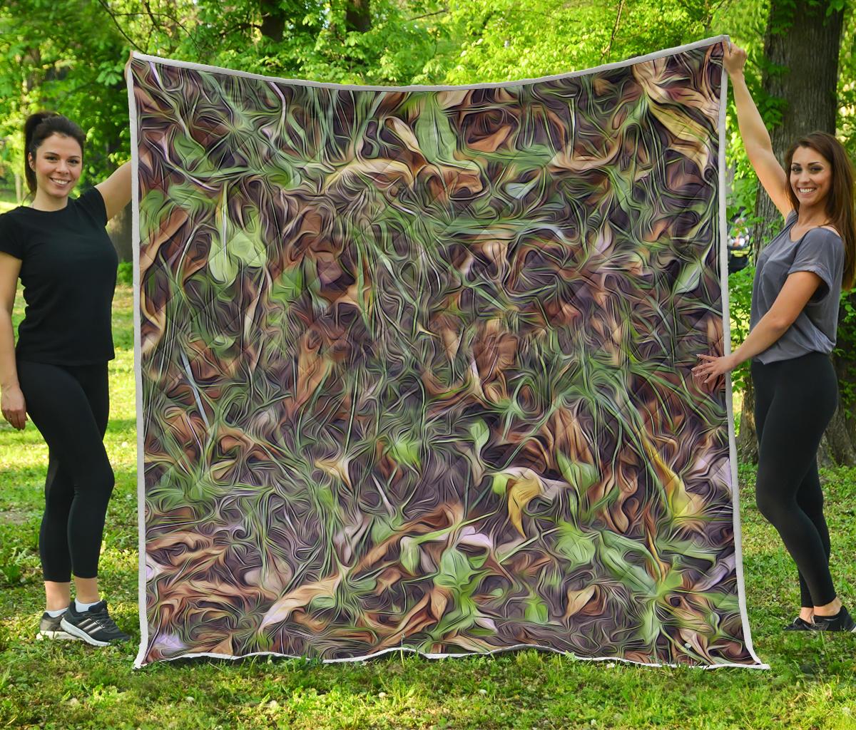 Camouflage Realistic Tree Print Premium Quilt-JTAMIGO.COM