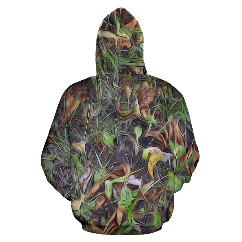Camouflage Realistic Tree Print Pullover Hoodie