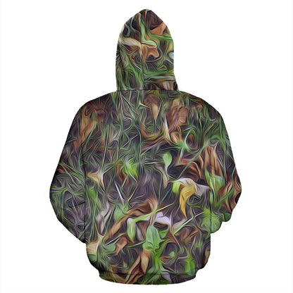 Camouflage Realistic Tree Print Pullover Hoodie