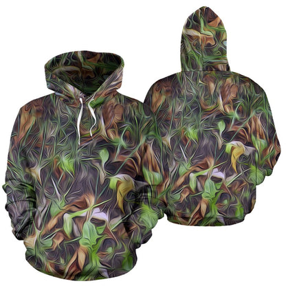 Camouflage Realistic Tree Print Pullover Hoodie