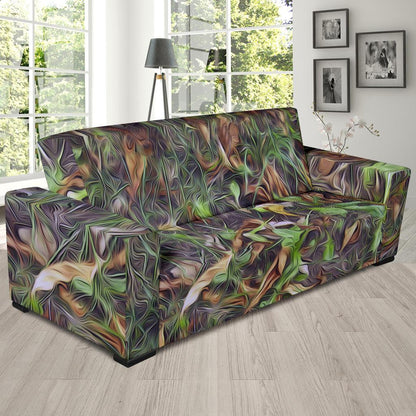 Camouflage Realistic Tree Print Sofa Slipcover-JTAMIGO.COM