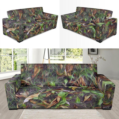 Camouflage Realistic Tree Print Sofa Slipcover-JTAMIGO.COM