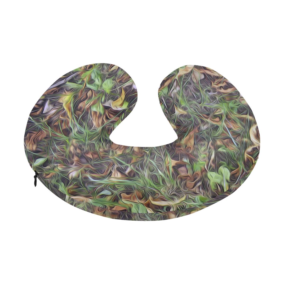 Camouflage Realistic Tree Print U-Shaped Travel Neck Pillow-JTAMIGO.COM