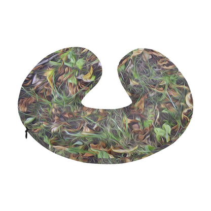 Camouflage Realistic Tree Print U-Shaped Travel Neck Pillow-JTAMIGO.COM