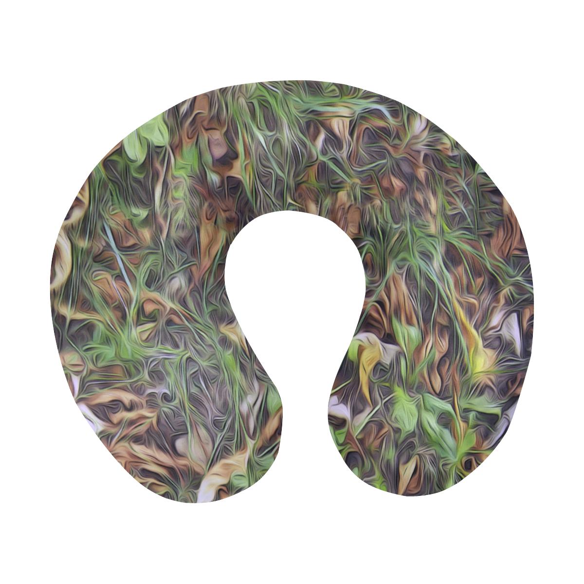 Camouflage Realistic Tree Print U-Shaped Travel Neck Pillow-JTAMIGO.COM