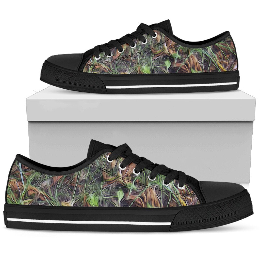 Camouflage Realistic Tree Print Women Low Top Shoes