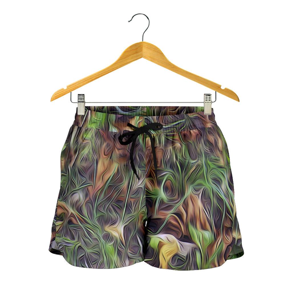 Camouflage Realistic Tree Print Women Shorts-JTAMIGO.COM