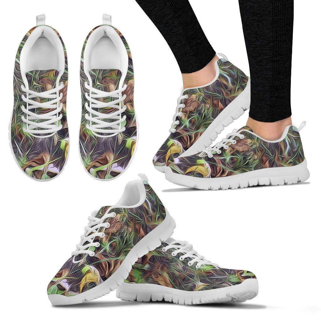 Camouflage Realistic Tree Print Women Sneakers Shoes