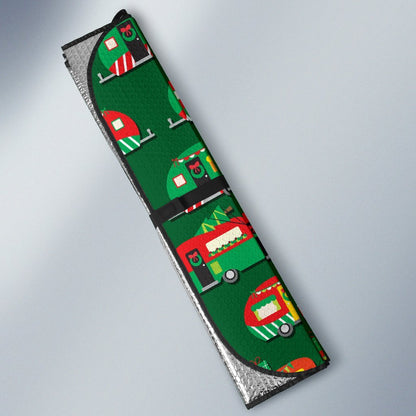 Camper Camping Christmas Themed Print Car Sun Shade For Windshield