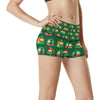 Camper Camping Christmas Themed Print High Waisted Spandex Shorts-JTAMIGO.COM