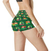 Camper Camping Christmas Themed Print High Waisted Spandex Shorts-JTAMIGO.COM