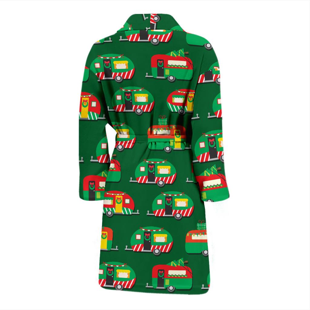 Camper Camping Christmas Themed Print Men Bath Robe-JTAMIGO.COM