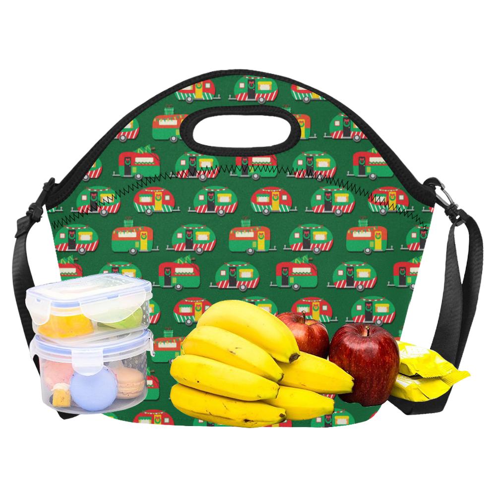 Camper Camping Christmas Themed Print Neoprene Lunch Bag (Model 1669)(Large)-JTAMIGO.COM