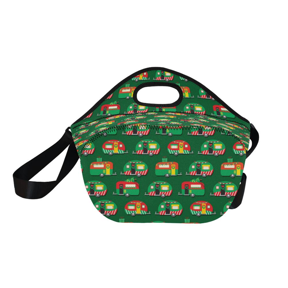 Camper Camping Christmas Themed Print Neoprene Lunch Bag (Model 1669)(Large)-JTAMIGO.COM