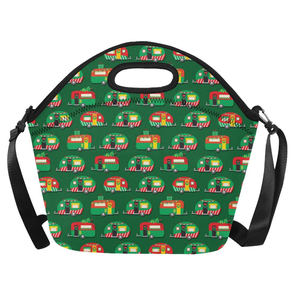 Camper Camping Christmas Themed Print Neoprene Lunch Bag (Model 1669)(Large)-JTAMIGO.COM