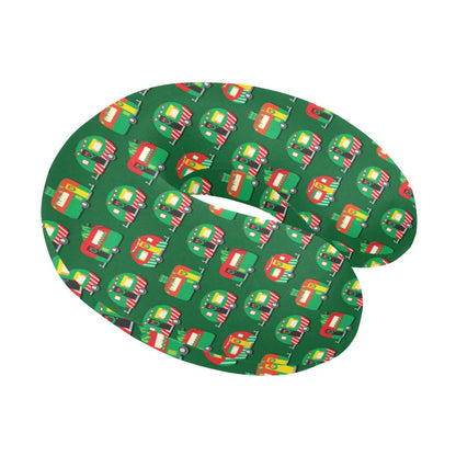 Camper Camping Christmas Themed Print U-Shaped Travel Neck Pillow-JTAMIGO.COM