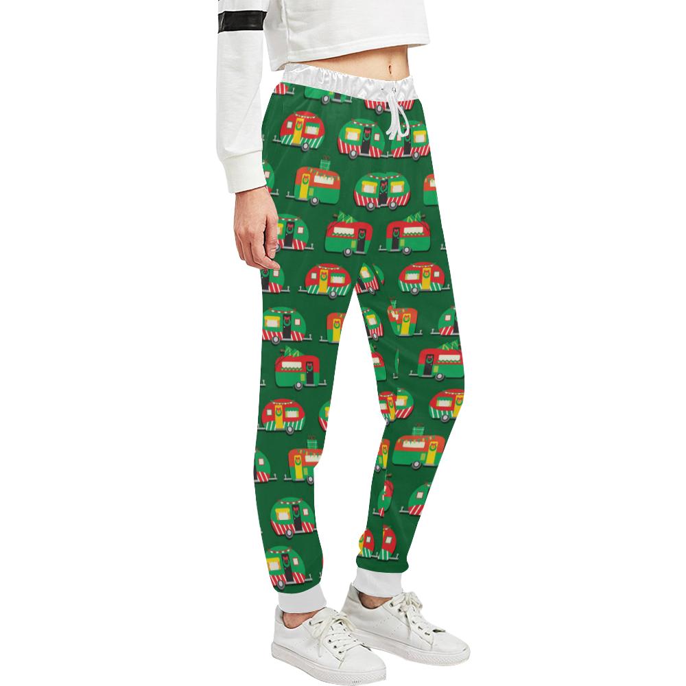 Camper Camping Christmas Themed Print Unisex Casual Sweatpants (Model L11)-JTAMIGO.COM