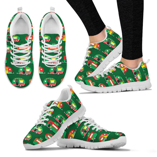 Camper Camping Christmas Themed Print Women Sneakers Shoes