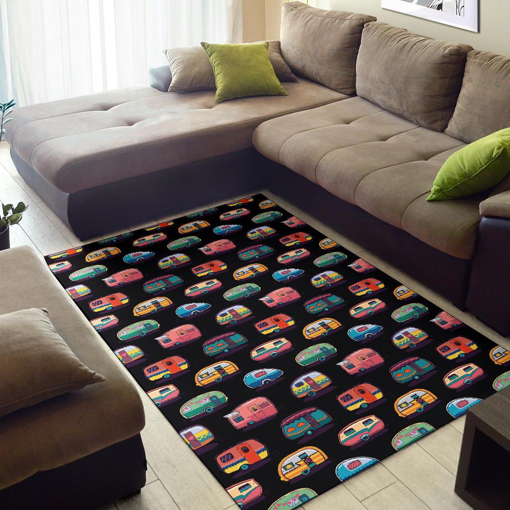 Camper Camping Pattern Area Rugs-JTAMIGO.COM