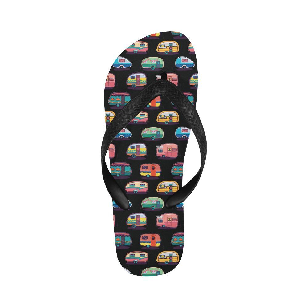 Camper Camping Pattern Flip Flops-JTAMIGO.COM