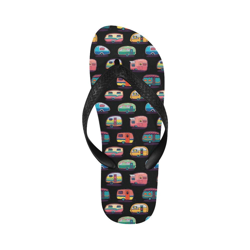 Camper Camping Pattern Flip Flops-JTAMIGO.COM