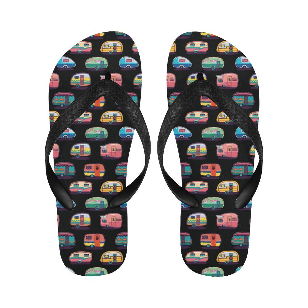 Camper Camping Pattern Flip Flops-JTAMIGO.COM