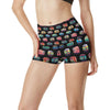 Camper Camping Pattern High Waisted Spandex Shorts-JTAMIGO.COM