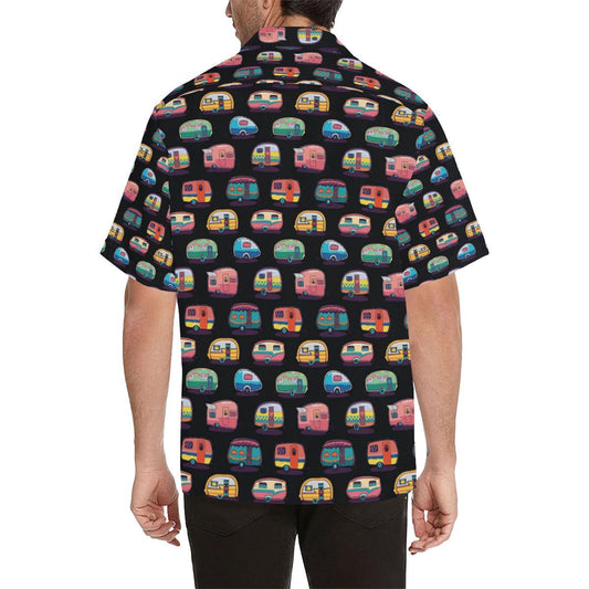 Camper Camping Pattern Men Aloha Hawaiian Shirt