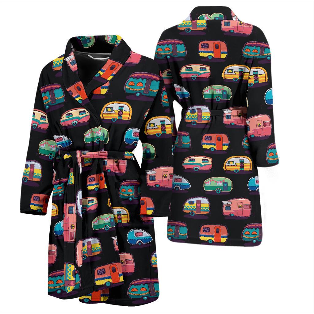 Camper Camping Pattern Men Bath Robe-JTAMIGO.COM