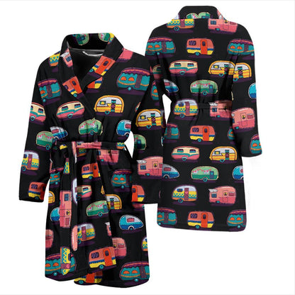 Camper Camping Pattern Men Bath Robe-JTAMIGO.COM