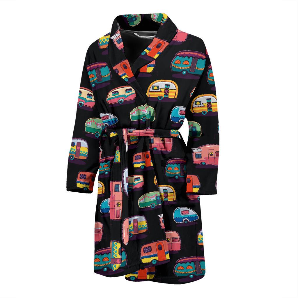 Camper Camping Pattern Men Bath Robe-JTAMIGO.COM