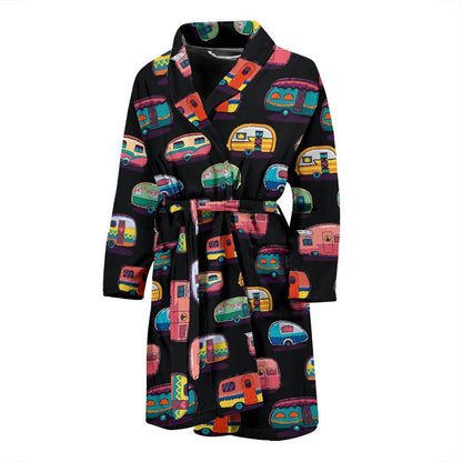 Camper Camping Pattern Men Bath Robe-JTAMIGO.COM