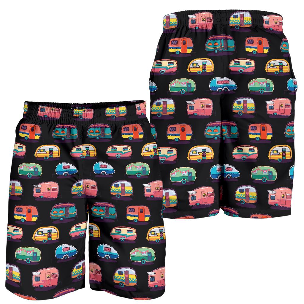 Camper Camping Pattern Mens Shorts-JTAMIGO.COM