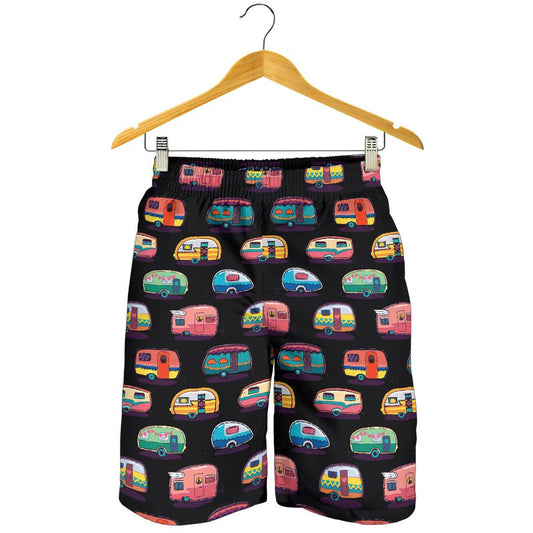Camper Camping Pattern Mens Shorts-JTAMIGO.COM