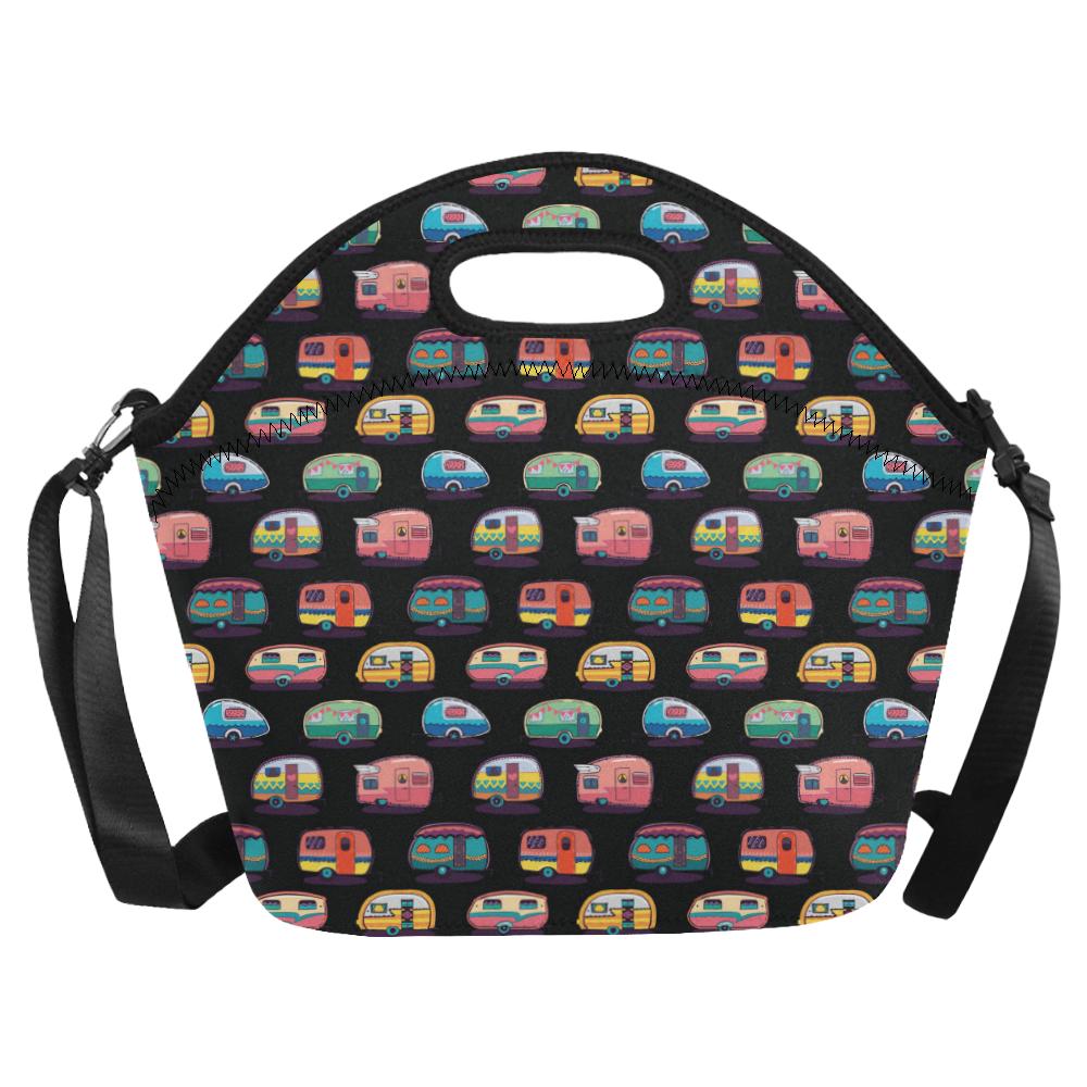 Camper Camping Pattern Neoprene Lunch Bag (Model 1669)(Large)-JTAMIGO.COM