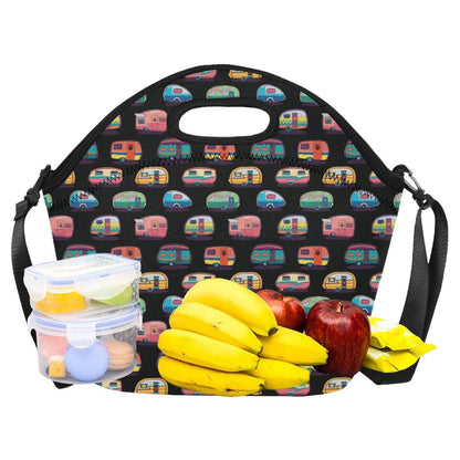 Camper Camping Pattern Neoprene Lunch Bag (Model 1669)(Large)-JTAMIGO.COM