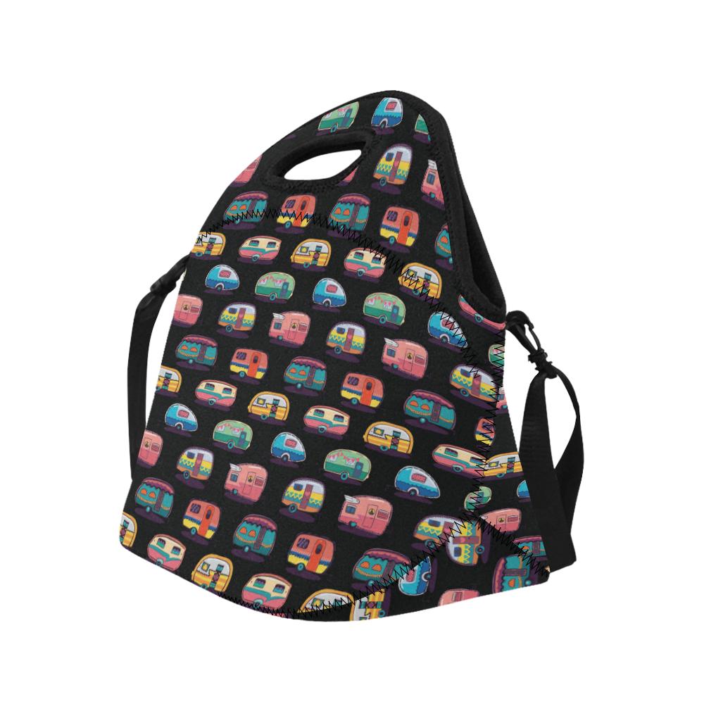 Camper Camping Pattern Neoprene Lunch Bag (Model 1669)(Large)-JTAMIGO.COM