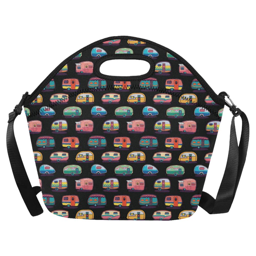 Camper Camping Pattern Neoprene Lunch Bag (Model 1669)(Large)-JTAMIGO.COM
