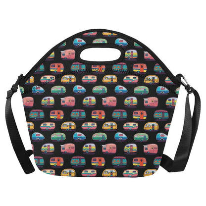 Camper Camping Pattern Neoprene Lunch Bag (Model 1669)(Large)-JTAMIGO.COM